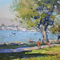 At Tonawanda Park by the River Painting by Ylli Haruni At Tonawanda Park by the River Painting by Ylli Haruni