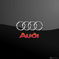 Audi 3 D Badge on Black Photograph by Serge Averbukh Audi 3 D Badge on Black Photograph by Serge Averbukh