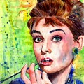 Audrey Hepburn Watercolor by Suzann Sines Audrey Hepburn Watercolor by Suzann Sines