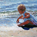 Baby and the Beach Painting by Marie Witte Baby and the Beach Painting by Marie Witte