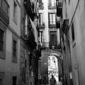 Barcelona Narrow Street Bw by Chuck Kuhn Barcelona Narrow Street Bw by Chuck Kuhn