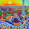 Barcelona Park Guell Sunrise Gaudi Tower Textural Impasto Knife Oil Painting By Ana Maria Edulescu Painting by Ana Maria Edulescu Barcelona Park Guell Sunrise Gaudi Tower Textural Impasto Knife Oil Painting By Ana Maria Edulescu Painting by Ana Maria Edulescu