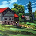 Barn Roofs Painting by Phil Chadwick Barn Roofs Painting by Phil Chadwick