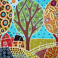 Barn Trees And Garden Painting by Karla Gerard Barn Trees And Garden Painting by Karla Gerard
