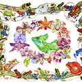 Basilisk, Orchids, Frogs Painting by Lucy Arnold Basilisk, Orchids, Frogs Painting by Lucy Arnold