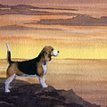Beagle Sunset Painting by David Rogers Beagle Sunset Painting by David Rogers