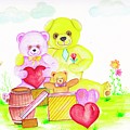 Bear Family Painting by Sudakshina Bhattacharya Bear Family Painting by Sudakshina Bhattacharya
