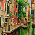 Beautiful Side Canal In Venice Painting by Charlotte Blanchard Beautiful Side Canal In Venice Painting by Charlotte Blanchard