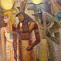 Beginnings. Gods of Ancient Egypt Painting by Valentina Kondrashova Beginnings. Gods of Ancient Egypt Painting by Valentina Kondrashova
