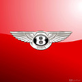 Bentley 3 D Badge on Red Photograph by Serge Averbukh Bentley 3 D Badge on Red Photograph by Serge Averbukh