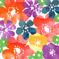 Big Bright Flowers Painting by Linda Woods Big Bright Flowers Painting by Linda Woods