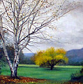 Birch in Autumn Painting by Marie Witte Birch in Autumn Painting by Marie Witte