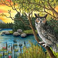 Bird 68 Owl Painting by Lucie Dumas Bird 68 Owl Painting by Lucie Dumas