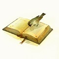 Bird and Book Painting by Kestutis Kasparavicius Bird and Book Painting by Kestutis Kasparavicius