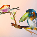Birds in Love Painting by Miki De Goodaboom Birds in Love Painting by Miki De Goodaboom