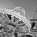 Black And White Carousel by Delphimages Photo Creations Black And White Carousel by Delphimages Photo Creations