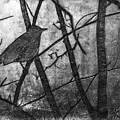 Black Bird Encaustic Mixed Media by Roseanne Jones Black Bird Encaustic Mixed Media by Roseanne Jones