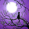 Black Cat in Mossy Tree Painting by Laura Iverson Black Cat in Mossy Tree Painting by Laura Iverson