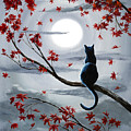 Black Cat in Silvery Moonlight Painting by Laura Iverson Black Cat in Silvery Moonlight Painting by Laura Iverson