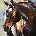 Black Horse Oil Painting by Maria Reichert Black Horse Oil Painting by Maria Reichert