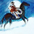 Blizzard Moon-The Last Stray Painting by Seth Weaver Blizzard Moon-The Last Stray Painting by Seth Weaver
