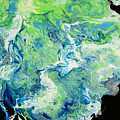 Blue and Green Vibrations Painting by Shelly Tschupp Blue and Green Vibrations Painting by Shelly Tschupp
