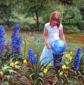 Blue Gaze Painting by Marie Witte Blue Gaze Painting by Marie Witte