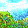 Blue Green Mountain Vista - Colorado Front Range View Digital Art by Joel Bruce Wallach