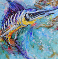 Blue Marlin's Twist Painting by Jyotika Shroff Blue Marlin's Twist Painting by Jyotika Shroff