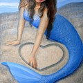 Blue Mermaid's Heart Painting by Sue Halstenberg Blue Mermaid's Heart Painting by Sue Halstenberg