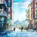 Blue Mountain Village, Ontario Mixed Media by Tatiana Travelways Blue Mountain Village, Ontario Mixed Media by Tatiana Travelways