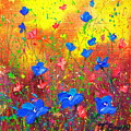 Blue Posies Painting by Tracy Bonin Blue Posies Painting by Tracy Bonin