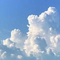 Blue Sky Fluffy White Clouds Panoramic Photograph by Gill Billington