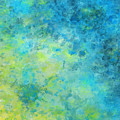 Blue Yellow Abstract Beach Fizz by Michelle Wrighton