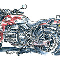 BMW K 75 Vintage Motorcycle Ink Drawing and Watercolor Drawing by Frank Ramspott BMW K 75 Vintage Motorcycle Ink Drawing and Watercolor Drawing by Frank Ramspott