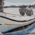 Boat under snow Painting by Marilyn McNish Boat under snow Painting by Marilyn McNish