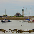 Boats By Scituate Lighthouse by Brian MacLean
