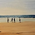 Bocci on Biddeford Beach Painting by Sue Gandy