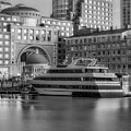 Boston Harborwalk Daybreak BW Photograph by Susan Candelario Boston Harborwalk Daybreak BW Photograph by Susan Candelario