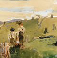 Boys on a Hillside Drawing by Winslow Homer Boys on a Hillside Drawing by Winslow Homer