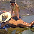 Boys on the Beach of 1908 Painting by Juaquin Sorolla Boys on the Beach of 1908 Painting by Juaquin Sorolla