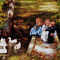 Bridge on Duck Pond Painting by Marie Witte Bridge on Duck Pond Painting by Marie Witte