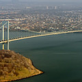 Bronx Whitestone Bridge Aerial Photo in New York City Photograph by David Oppenheimer