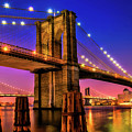 New York City Brooklyn Bridge Sunset by Christopher Arndt