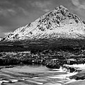 Buachaille Winter Panorama Mono Photograph by Grant Glendinning Buachaille Winter Panorama Mono Photograph by Grant Glendinning