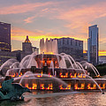 Buckingham Fountain Sunset Photograph by David Hart Buckingham Fountain Sunset Photograph by David Hart