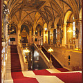 Budapest Poster - Grand Staircase of the Hungarian Parliament Building by James Dougherty