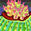 Budding Barrel Cactus Digital Art by Rod Whyte Budding Barrel Cactus Digital Art by Rod Whyte