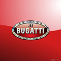 Bugatti - 3 D Badge on Red Photograph by Serge Averbukh Bugatti - 3 D Badge on Red Photograph by Serge Averbukh