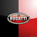 Bugatti 3 D Badge on Red and Black Photograph by Serge Averbukh Bugatti 3 D Badge on Red and Black Photograph by Serge Averbukh